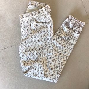 7 for all Mankind white jeans with rhinestones